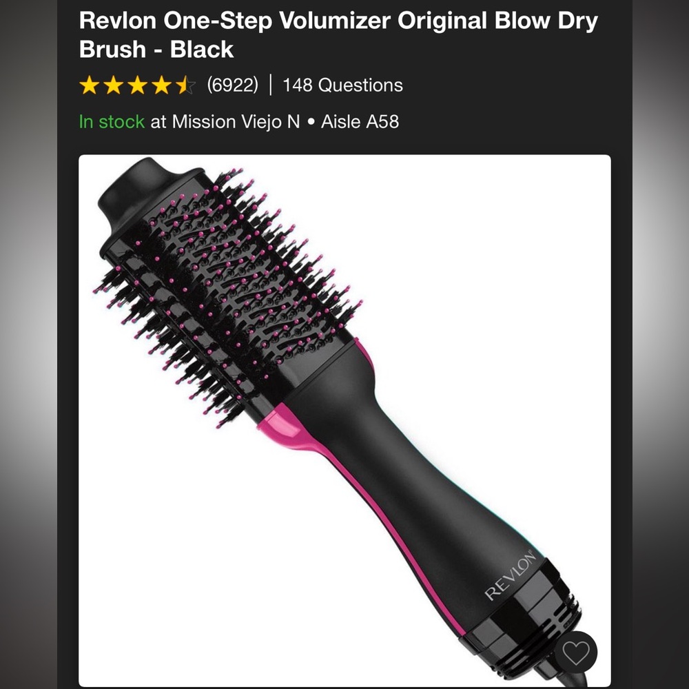 Revlon one step volumizer original blow dry brush